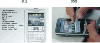 《圖二 Sony-Ericsson P915手機外觀》