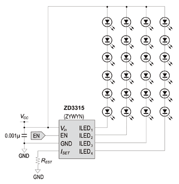 《圖二十三 4通道LED驅動IC ZD3315的基本電路圖》