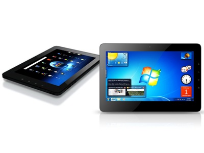 《圖三 ViewSonic最新平板電腦採用Windows7作業系統,並以虛擬軟體支援Android應用程式。》