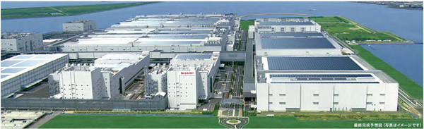 圖一 : Sharp位於大阪的堺工廠(Sakai factory),是該公司液晶面板與太陽能電池面板的生產基地,又稱為「夏普綠色前線堺」(Sharp Green Front Sakai)