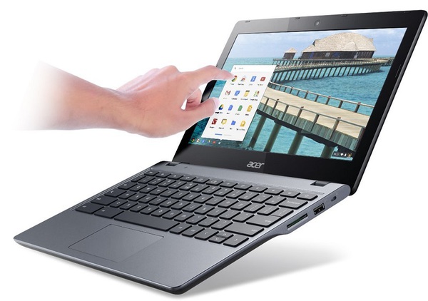 圖二 : 華碩最新發表的Chromebook即加入觸控功能,增加使用上的便利性。