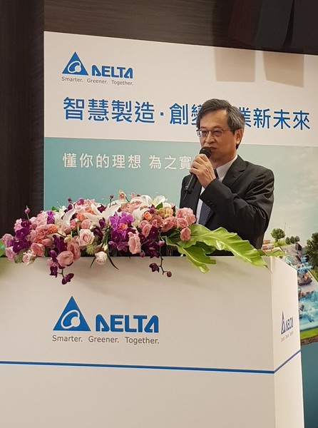 圖4 : 台達電總裁暨營運長張訓海表示,數位製造時代來臨,產業必須積極導入智慧的生產與管理模式。(攝影/王明德)