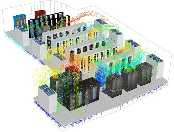 圖2 : 資料中心的散熱與空調設計,對於節能效果至關重要。(source:Future Facilities)