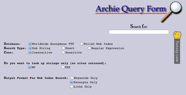 圖一 : Archie被稱為現代搜尋引擎的始祖。(source:Archie)