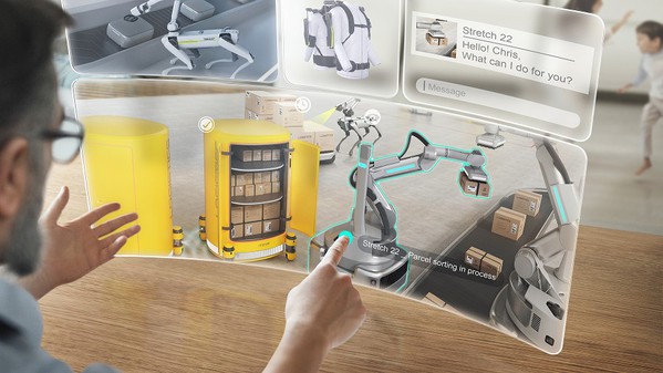 圖2 : Hyundai Motor在2022年CES展中,也提出機器人技術為核心的「元宇宙移動概念,結合AMR、延伸人類移動能力的。(source:multivu.com)