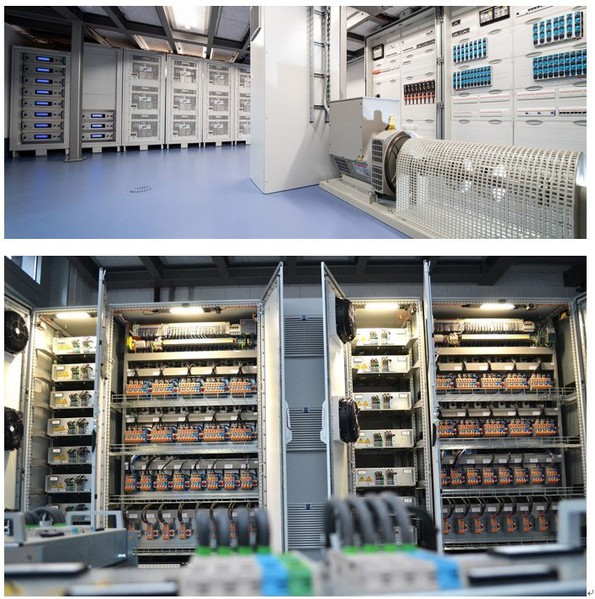 圖1 : The Grid Lab(上)及用來模擬電網網路的路由線路終端(下)。(source:DLR)