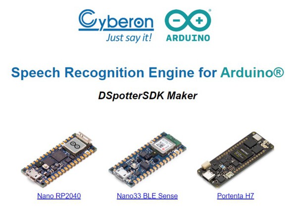 图三 : 语音识别引擎目前支援三种Arduino官方板卡(图片来源:Cyberon官网)