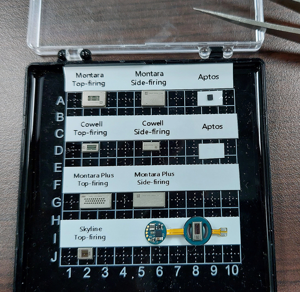 圖五 : xMEMS目前的MEMS揚聲器解決方案,其中Aptos放大器不僅僅只是訊號放大的功能而已,還肩負著音質調教的功能。(拍攝/籃貫銘)