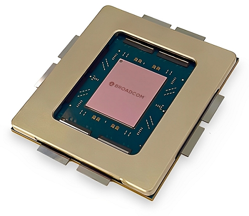 圖四 : 基於Tomahawk 5的51.2T Bailly CPO交換機,搭載八個6.4Tb/s光學引擎。(source:Broadcom)