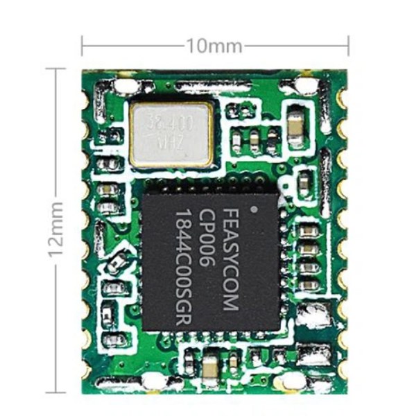 圖三 : 主要的電子元件製造商都有提供藍牙單晶片與模組,圖為FEASYCOM的BLE Mesh Network Modules。
