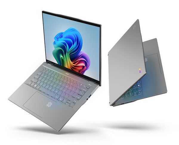 圖一 : 宏碁攜手微軟與高通,推出一款Swift 14 AI筆記型電腦,搭Snapdragon X平台,為目前市場算力最高的AI PC。(source:acer)