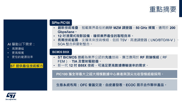圖十二 :   ST技術重點摘要
