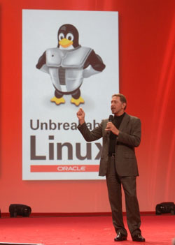 甲骨文執行長Larry Ellison宣佈「堅不可摧Linux(Unbreakable Linux)計劃」