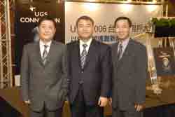 UGS大中华区总裁袁超明、UGS全球高科技电子制造业营销经理Inho Byun、UGS 台湾区总经理庄英俊(图:厂商提供)
