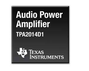 TI的D类音频放大器-TPA2014D1,电池电量均可维持高音量,提升可携式音频效能。(来源:厂商)