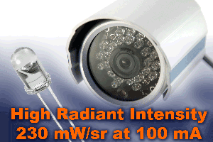 器件在100mA時具有230mW/sr及90mW/sr的高輻射強度,在1A時具有2.3V的低正向電壓。(來源:廠商)