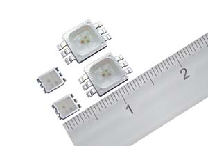 ROHM研发出两款业界最薄h=0.6mm型及标准型,高亮度3色LED。