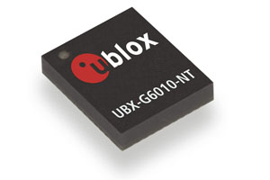 UBX-G6010-NT GPS接收器晶片無需外部主機,可提供高靈敏度和快速擷取時間
