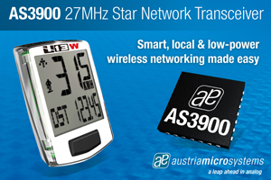 奥地利微电子AS3900 27 MHz FSK(波频调变)低功耗收发器IC。