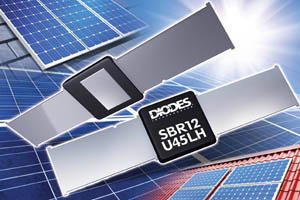Diodes推出額定電流為12A的SBR12U45LH超級勢壘整流器,其最大的封裝高度僅0.75毫米,可焊接於太陽能電池板內。
