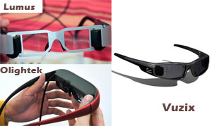 Vuzix、Lumus、Olightek于CES分别推出电子眼镜,引起话题(制图/CTimes)。
