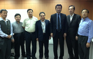 日本Sharp社長和中國京東方王總經理會來拜訪富創得吳董事長(中),在富創得林口廠簽署三方合作協議。