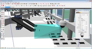 透過用於 StechUp 的全新Axis Camera Extension,使用者可以選擇 安迅士 網路攝影機並插入建築物的 3D 模型