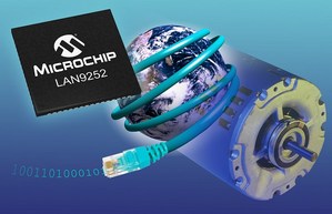 單機EtherCAT從屬控制器LAN9252配有兩個10/100乙太網收發器,同時支援光纖和銅纜,並具備纜線診斷功能。