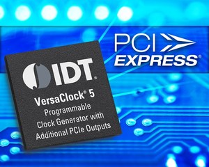 IDT VersaClock 5系列輸出端新增支援PCI Express匯流訊號傳輸時脈產品,可減少電路板空間,也可減少物料成本。