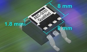 新款封裝器件尺寸為 8 mm x 8 mm且通過AEC-Q101認證的100 %無鉛MOSFET。