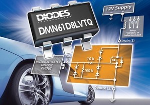 全新DMN61D8LVTQ TSOT-26双通道电感负载驱动器适用于汽车电感负载开关应用,包括窗户、门锁、天线继电器、螺线管及小型直流马达。