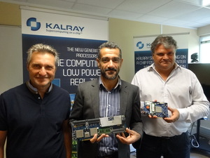 Kalray執行長Eric Baissus(中)、業務暨行銷副總裁Jean-Pierre Demange(
左),以及業務部總監Stephane Cordova(右)