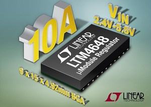凌力爾特發表 2.375VIN 至 5.5VIN, 10A 降壓 μModule(微型模組)穩壓器