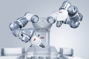 瑞士工業機器人大廠ABB首度參與COMPUTEX台北國際電腦展,現場將展出全球第一款人機協作雙臂機器人─YuMi。