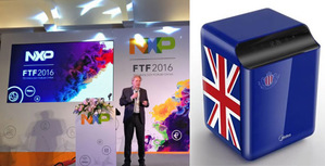 恩智浦在2016FTF未来科技峰会上展示多项创新合作方案与合作成果,其中包含与美的集团合作开发的半导体加热魔术方块。