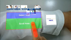 NEC所研发的最新技术,免接触AR输入穿戴式介面「ARmKeypad Air」,将在今年NEC Taiwan Solution Fair首次来台展出。