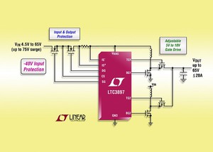 凌力爾特新款多相同步升壓 DC/DC 控制器 LTC3897具備輸入湧浪抑制器和理想二極體控制器...