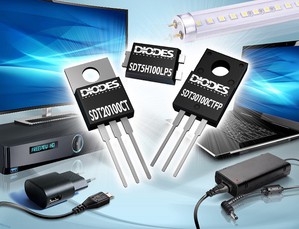 SDT蕭特基二極體系列採用熱效率封裝,提供阻流、自由轉輪、返馳與其他二極體功能。