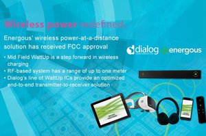Energous遠距無線充電技術通過FCC認證 ,加速Dialog佈建完整系統晶片組方案藍圖。