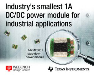 德州仪器推出36-V、1-A DC/DC降压电源模组,大幅缩减电路板空间达58%,该模组采用MicroSiP微型封装且效率高达92%