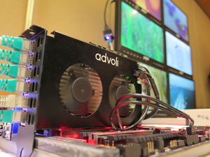 AMD嵌入式系统应用范围广泛,图为合作夥伴展示采用AMD嵌入式处理器的绘图卡。