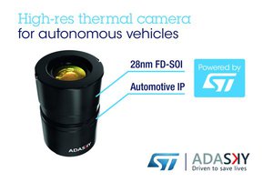 AdaSky與意法半導體合作,讓汽車具有高解析度的日夜視覺能力。