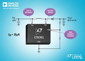 具有2A、100V電源切換開關及9μA IQ的2MHz升壓 / SEPIC / 反相轉換器