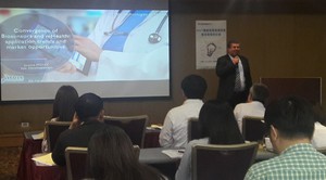 Yole Development顧問公司Life Sciences & Healthcare部門技術與市場分析師Jerome Mouly表示,醫療會隨著社會進化與新技術有所改變。(攝影/陳復霞)