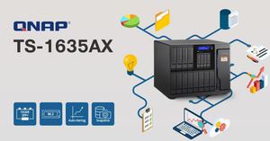威联通推出新一代16硬碟槽TS-1635AXNAS,搭载高效能处理器、双10GbE埠、M.2SSD??槽及PCIe??槽,并支援Linux虚拟机。