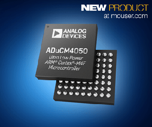 Mouser Electronics(贸泽电子)即日起开始供应Analog Devices的ADuCM4050微控制器