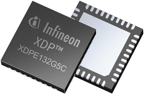 XDPE132G5C 採用 7 mm x 7 mm 56 針腳的 QFN 封裝,可容納 16 個相位。