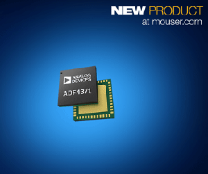 贸泽供货Analog Devices ADF437x合成器,为新一代射频与毫米波设计提供宽频范围