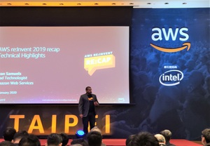 AWS ASEAN首席架構師Dean Samuels表示,AWS 2019 re:Invent Recap的四大主軸為增廣與加深雲端服務、處理巨量資料、機器學習、突破技術障礙。(攝影/吳雅婷)