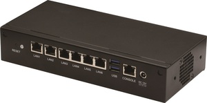 掌上型的FWS-2360因为体积小巧,配置16GB eMMC(或可选配1个2.5寸STAT硬碟)及2个USB3.2 Gen1,并有6个乙太网路连接埠(可选配2个光纤乙太网路)。